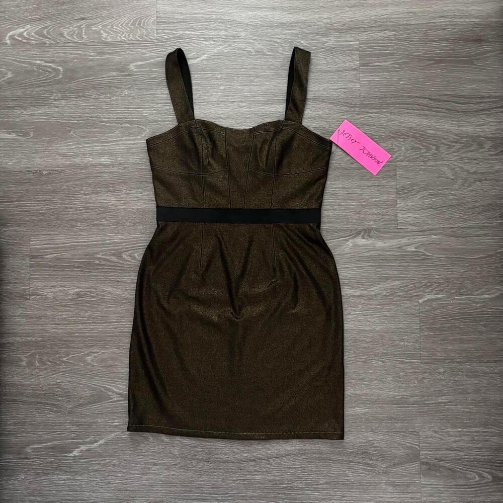 Betsey johnson gold shimmery bodycon dress